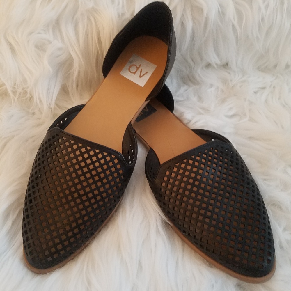 dv brand black mesh flats
